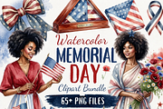 Watercolor Memorial Day Clipart, a Person Illustration by Tanya Kart (Thumbnail 1 of 11)