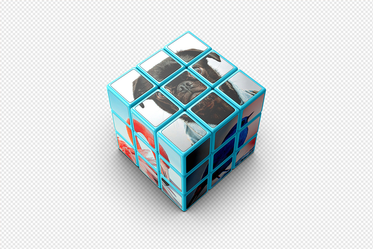 Rubik's Cube Mockup - 6 views, a Merchandise Mockup by Illusiongraphic (Photo 10 of 16)