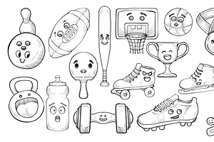 sport handdrawn collection, an Object Graphic by nikagraphic
