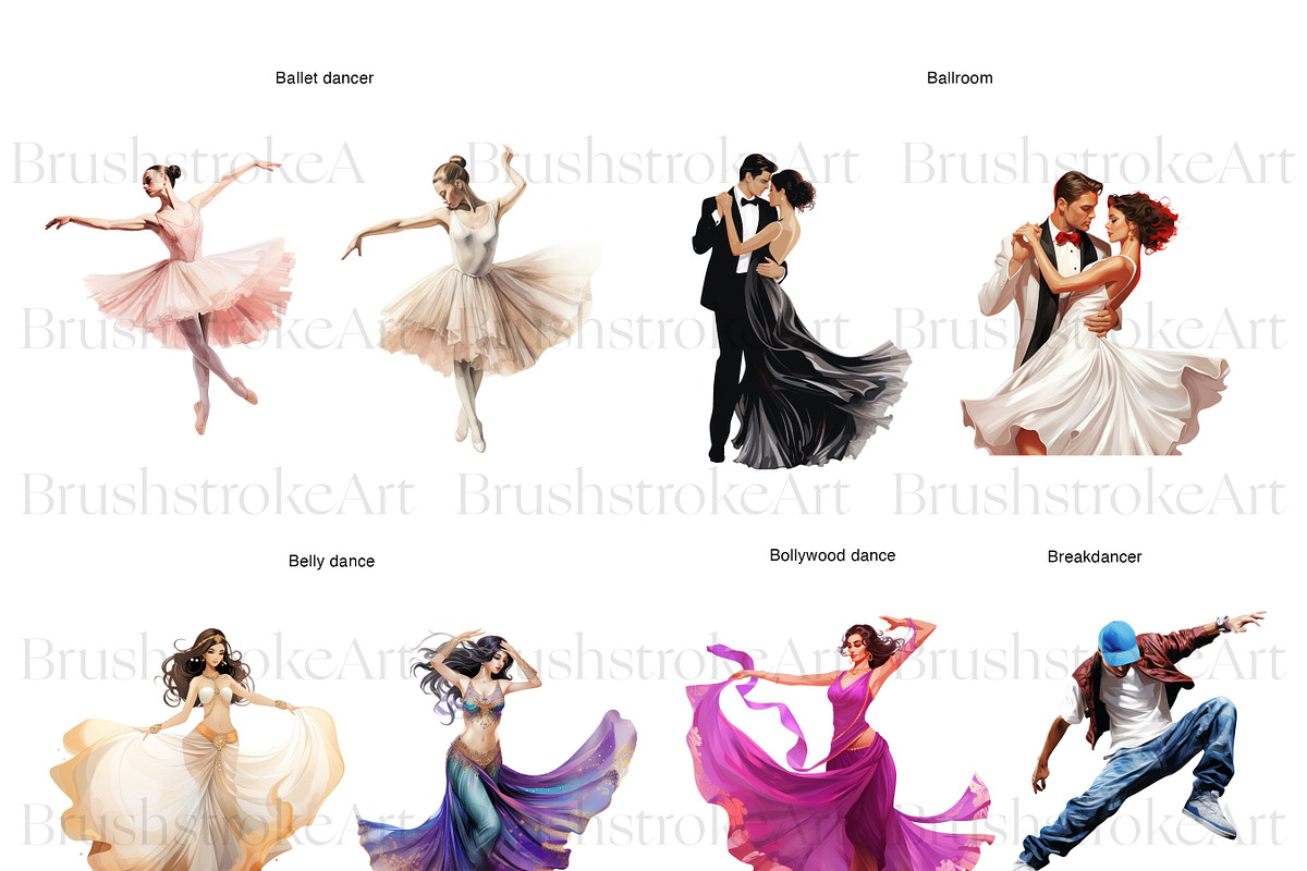 Dance Clipart, Bollywood Dancer PNG, a Person Illustration by BrushstrokeArtGB (Photo 2 of 10)