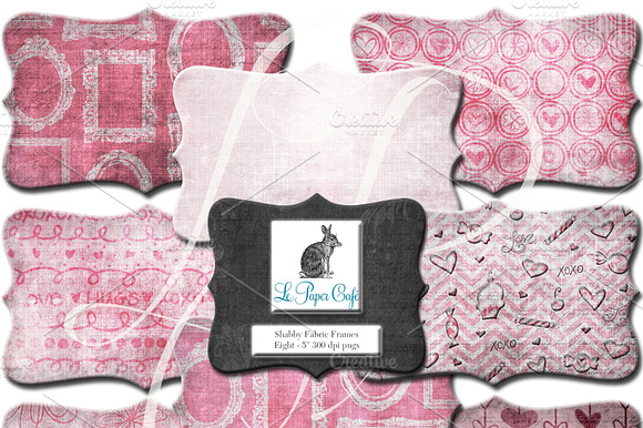 Hot Pink Clipart Frame Set PNGs preview 3