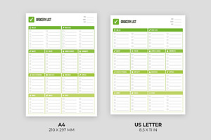 Grocery List & Meal Planner Template