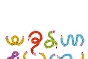Twisted School Pencils Set, an Object Illustration by MISS CHATZ (Thumbnail 2 of 3)