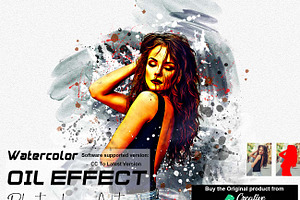 Watercolor Oil Effect Ps Action, an Action Add-On by Studio Retouch