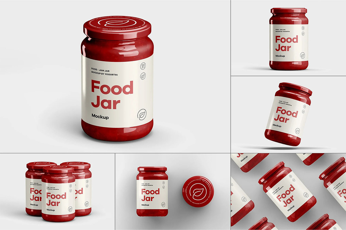 Food Jar Mock-up, a Packaging Mockup by zippypixelstudio (Photo 1 of 8)