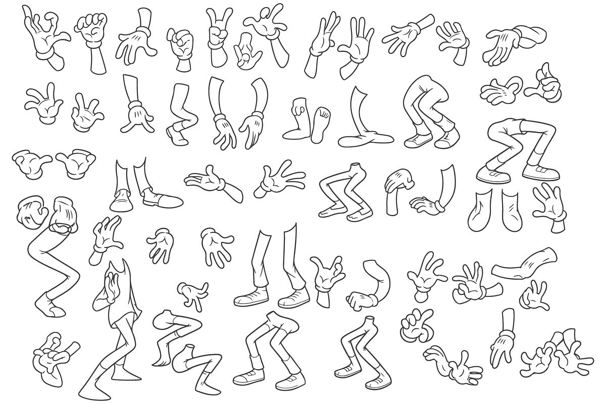 Cartoon Arms and Legs Vector Pack, a Graphic by MkStudio