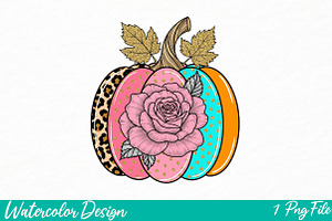 Fall Coquette Glitter Pumpkin Png, an Illustration by Watercolor design
