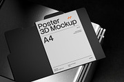A4 Folder On Metal Chair 3D Mockup, a Books & Magazine Mockup by graphicook (Thumbnail 2 of 4)