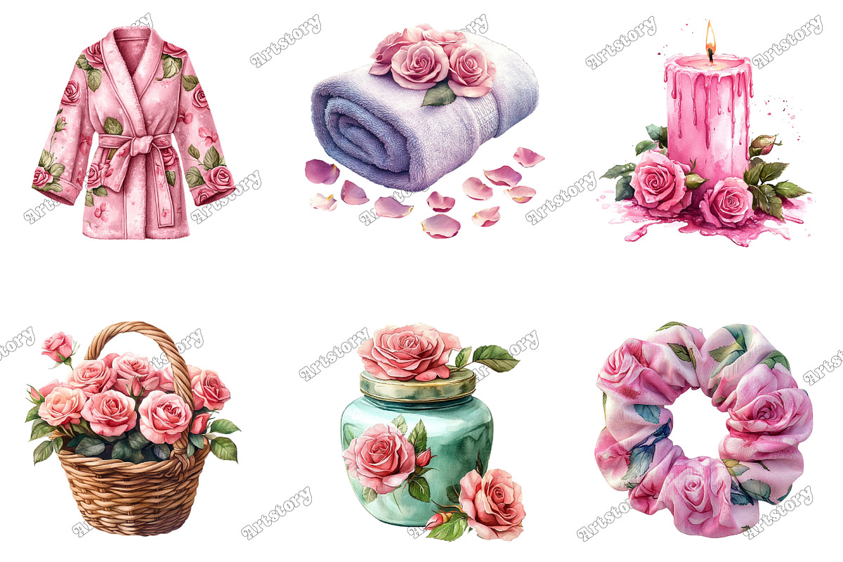 Pink Roses Pamper Time Clipart, an Illustration by designcity5 (Photo 2 of 5)