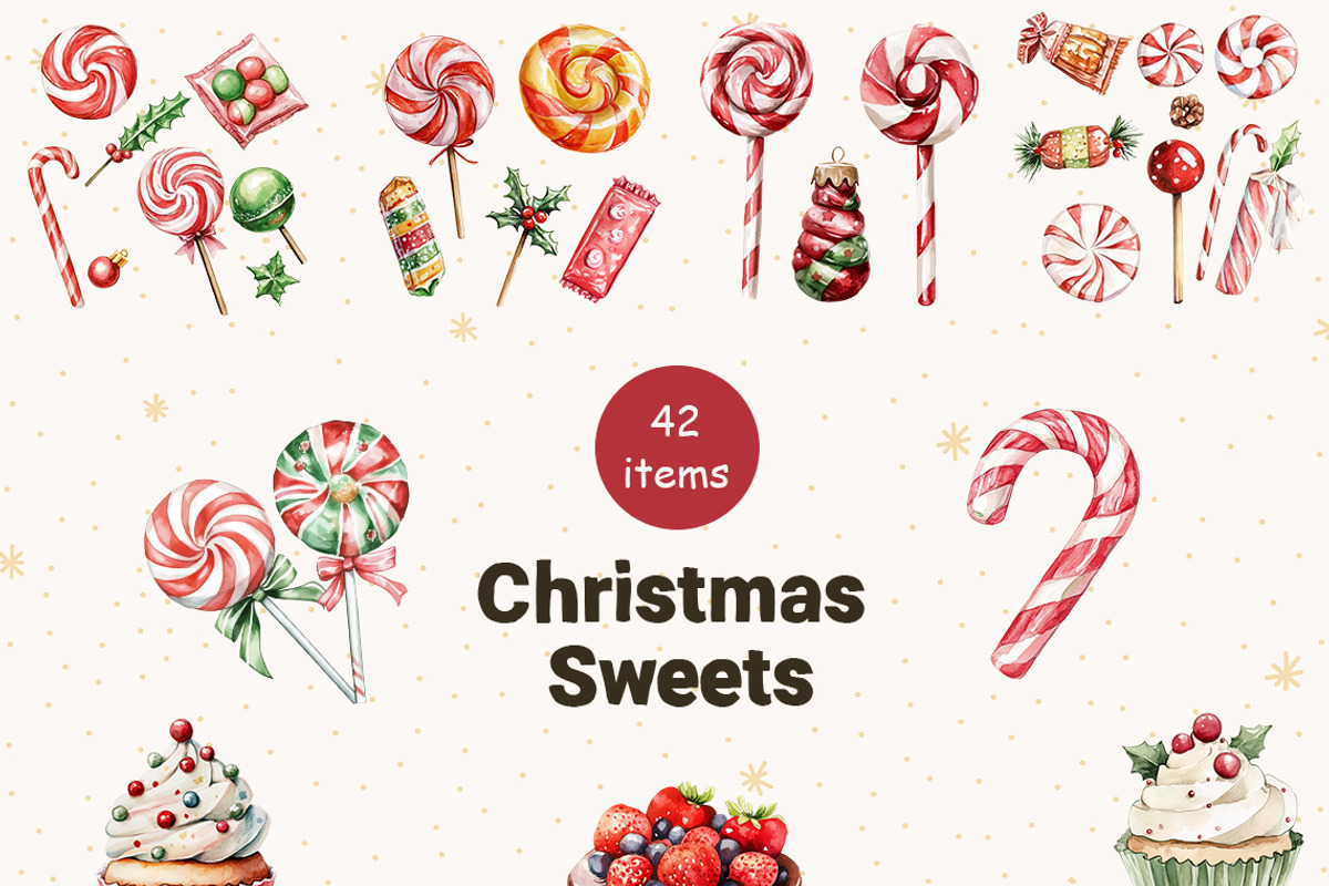 Christmas Watercolor Clipart Collect, a Graphic by IrenKlm (Photo 5 of 11)