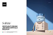 Cream Jar with Spatula Mockup, a Packaging Mockup by creatsy5 (Thumbnail 1 of 5)