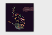 Wok food cards, seamless patterns, a Food Illustration by Good Studio (Thumbnail 2 of 13)