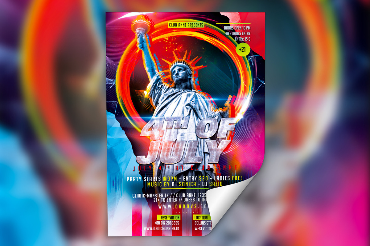 4rth of July Flyer Temmplate, a Flyer Template by GladicMonster (Photo 2 of 3)