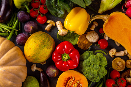 Autumn vegetable cooking dinner background, a Food & Drink Photo by Rimma