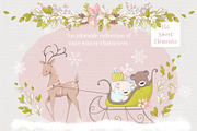 Christmas Woodland Animal Clipart, an Illustration by Pretty Little Lines (Thumbnail 2 of 12)
