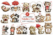 Whimsical Valentine Cat Clipart PNG, an Animal Illustration by maryamdesignarts (Thumbnail 1 of 12)