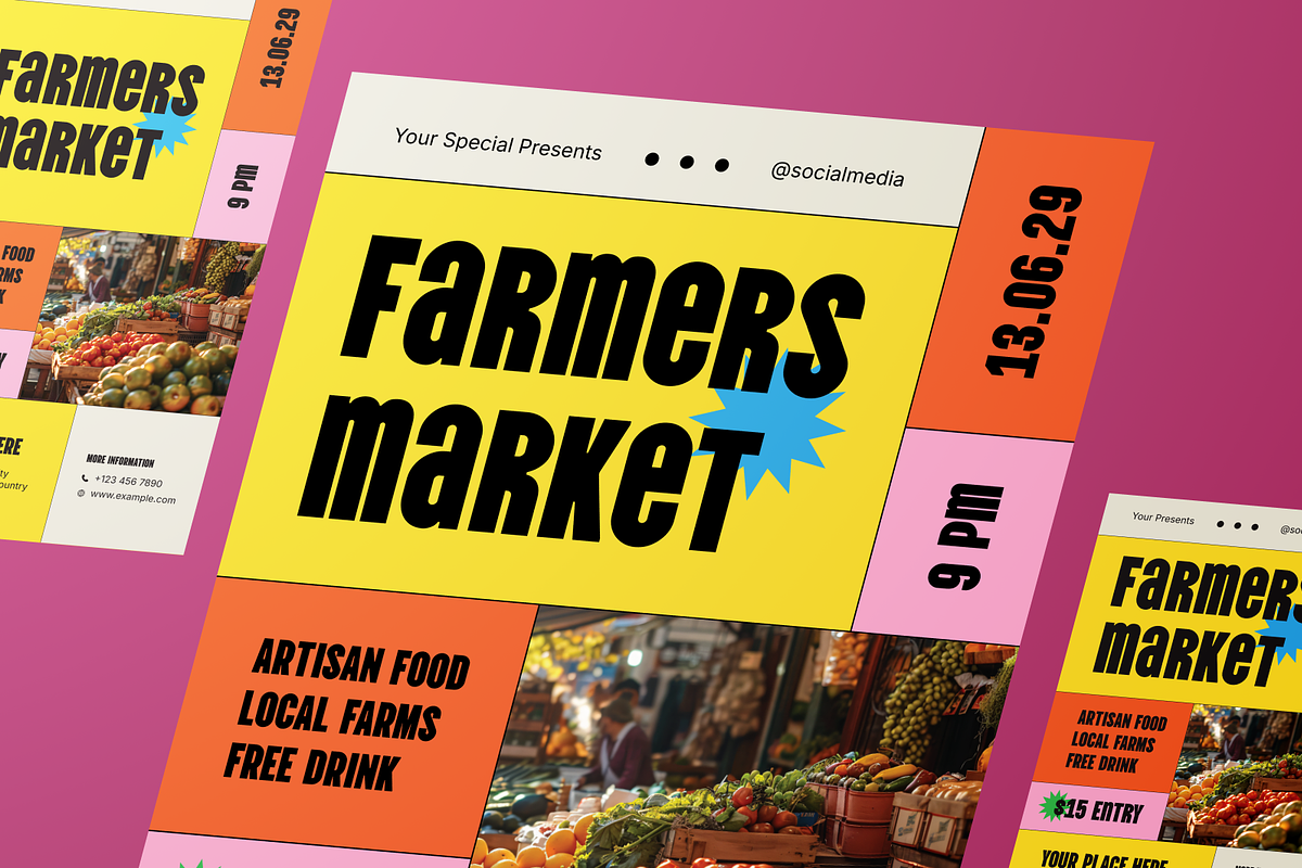 Farmer Market Flyer Set, a Flyer Template by Annora Studio (Photo 4 of 6)