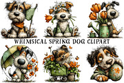 Whimsical Spring Dog Clipart, an Illustration by OK Design (Thumbnail 2 of 6)