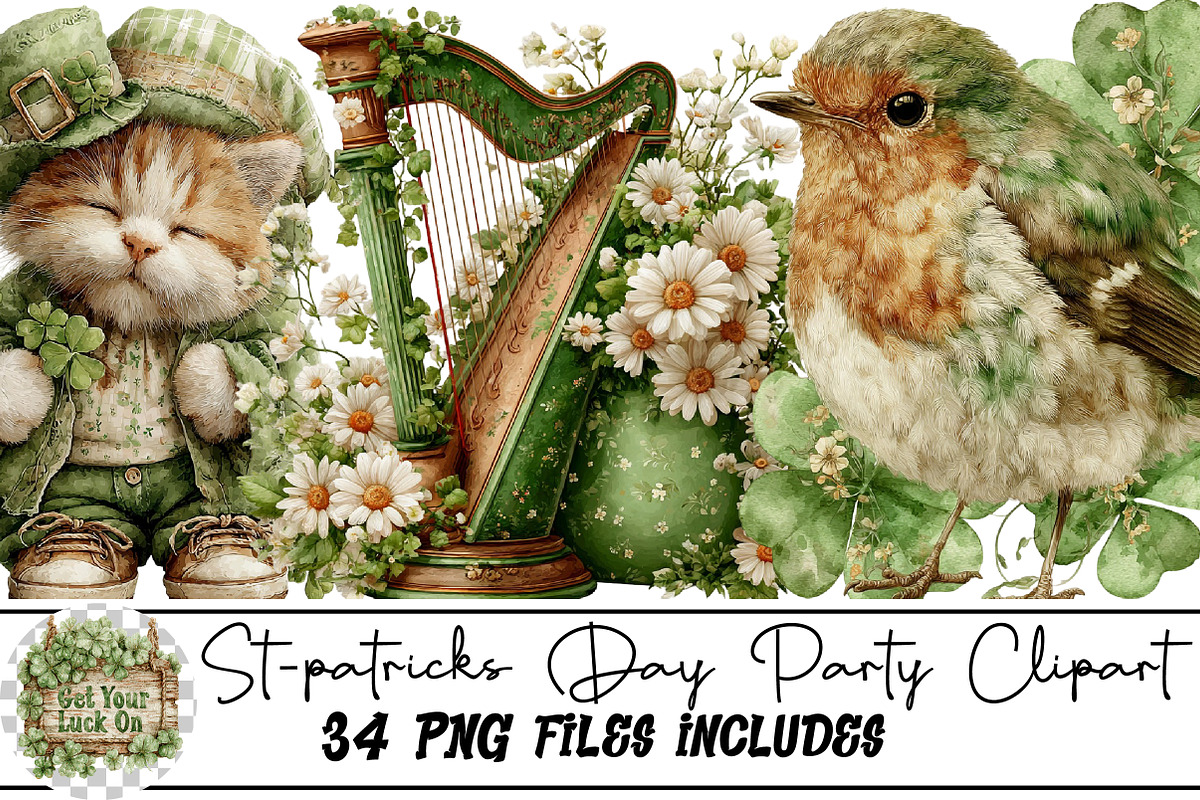 St-patricks Day Party Clipart, an Illustration by DreamArtGraphic (Photo 1 of 4)