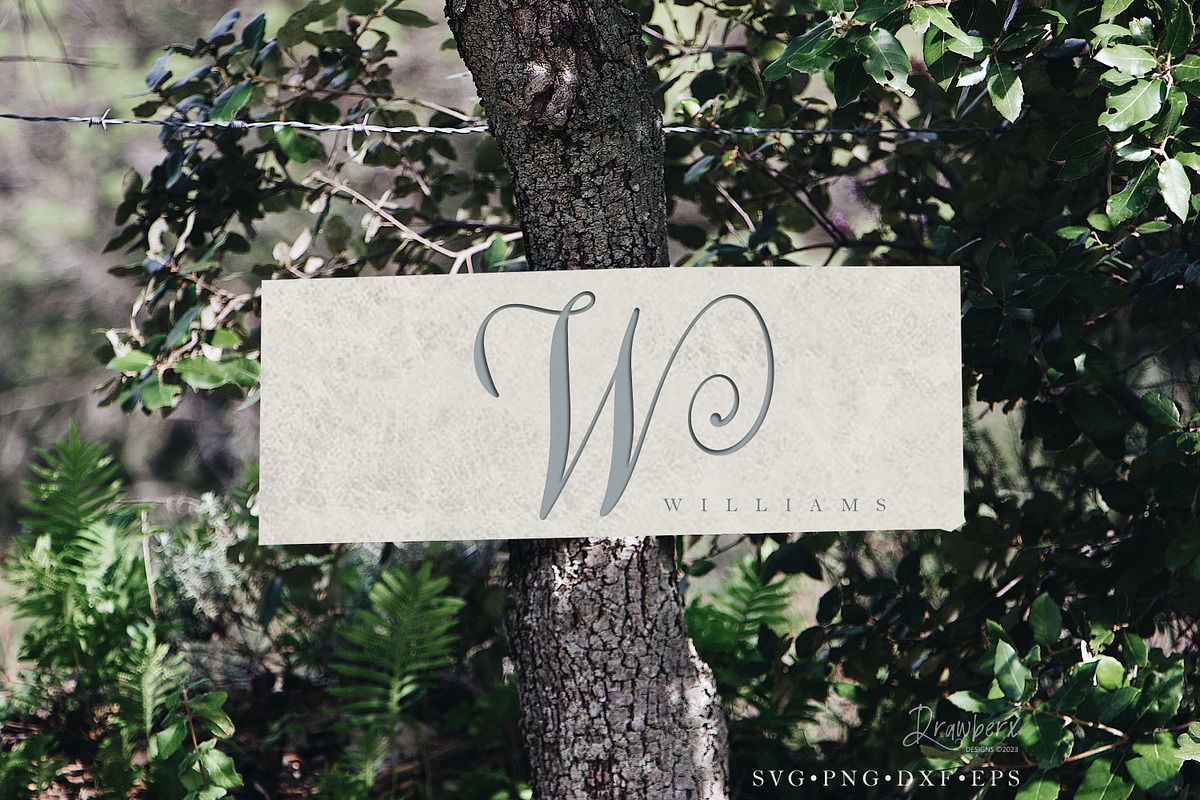 Fancy Script Monogram svg cut 107, an Object Graphic by Drawberx (Photo 9 of 9)