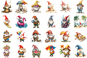 Watercolor Summer Beach Gnome Clipar, an Illustration by Sublimation Artist (Thumbnail 2 of 6)