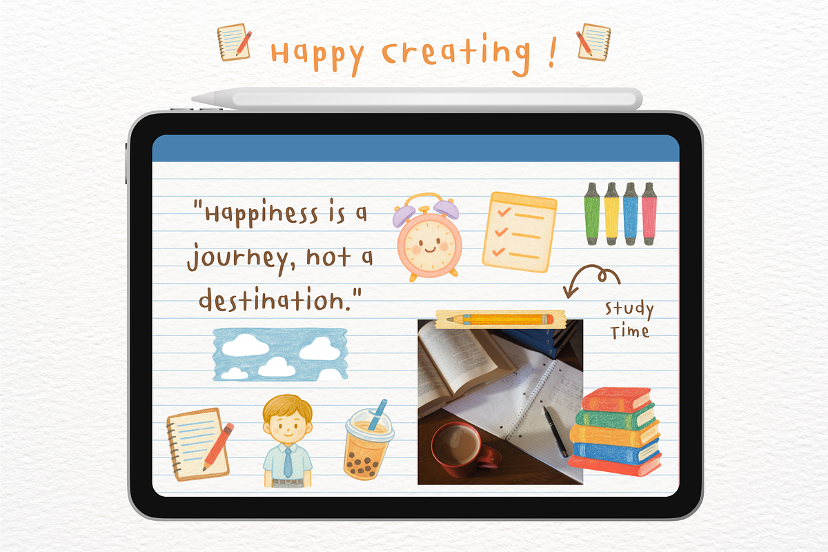 Daily Study Goodnotes Stickers, an Illustration by mimimeow (Photo 3 of 3)
