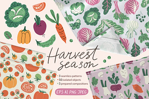 Harvest season patterns and objects