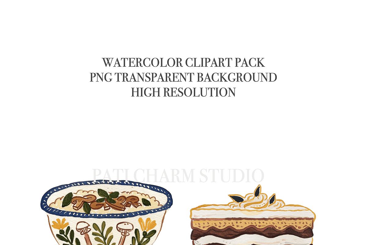 Italian Food Clipart Set, a Decorative Illustration by Pati Charm Studio (Photo 4 of 8)