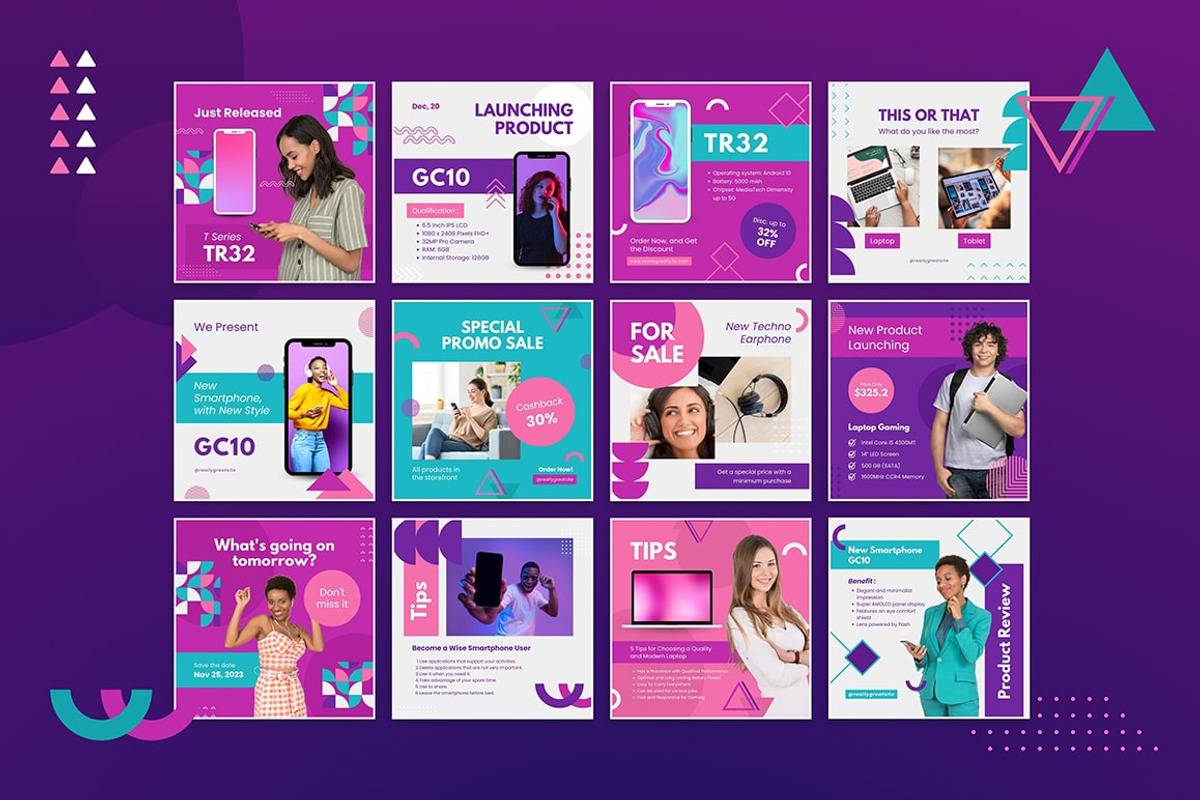 Techno Fun 2in1 Canva Template, a Social Media Template by Brandearth RRGraph (Photo 5 of 6)