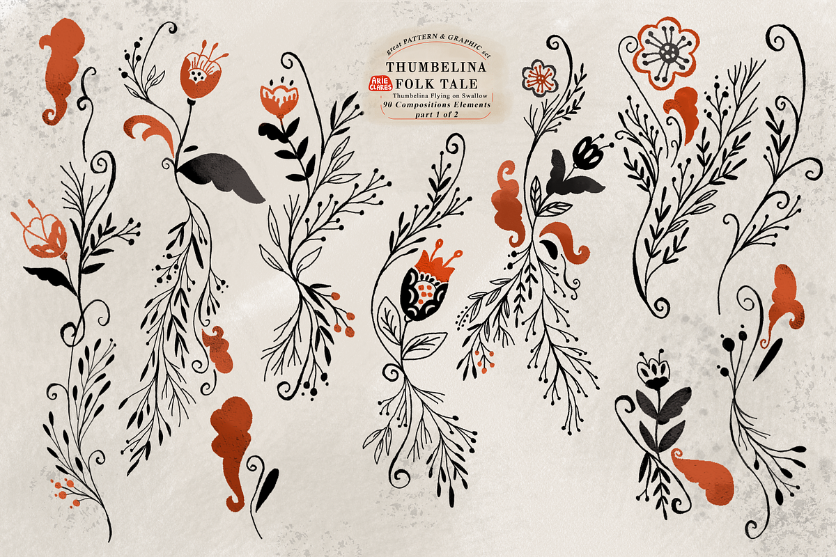 Thumbelina Folk Tale, a Pattern Graphic by Arie Clares (Photo 7 of 9)