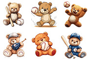 Teddy Bear Playing Baseball Clipart, an Illustration by Designking (Thumbnail 5 of 5)