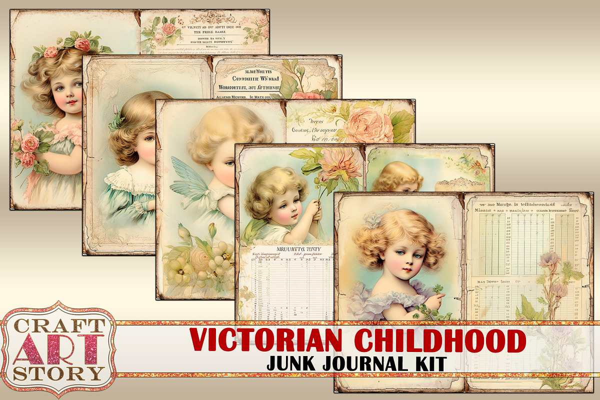 Victorian Children Journal Pages, a Person Illustration by CraftArtStory (Photo 4 of 5)
