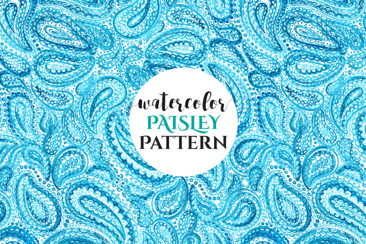 Watercolor PAISLEY Patterns, a Pattern Graphic by ekaart (Photo 3 of 8)