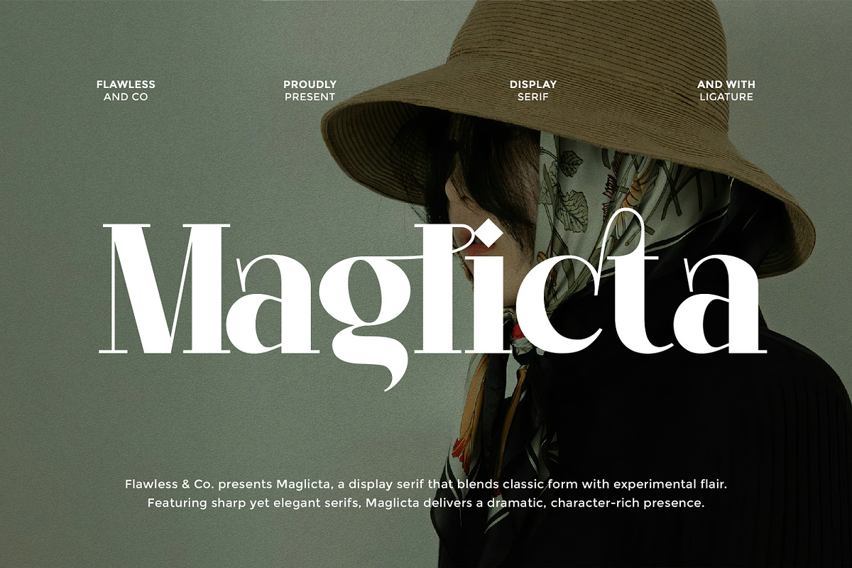 Maglicta - Display Serif Font, a Sans Serif Font by Flawless And Co (Photo 1 of 10)