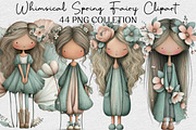 Whimsical Spring Fairy Clipart, an Illustration by DreamCafeArt (Thumbnail 1 of 6)