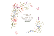 Pink Wildflowers Butterflies Clipart, a Seasonal Illustration by Sunflower Day Love (Thumbnail 4 of 4)