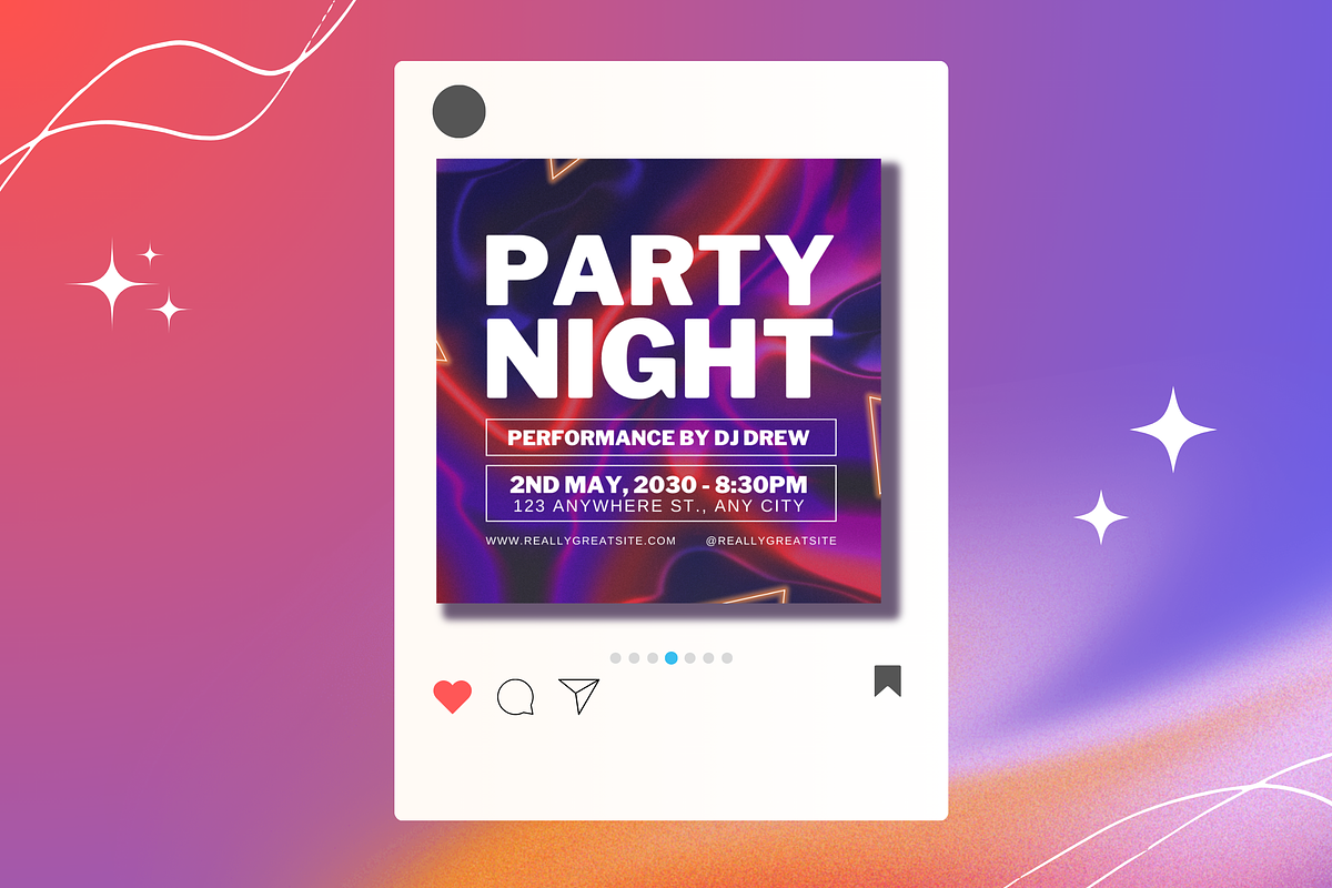 Vibrant Party Night Social Media, a Social Media Template by TemplateCastleStore (Photo 3 of 9)