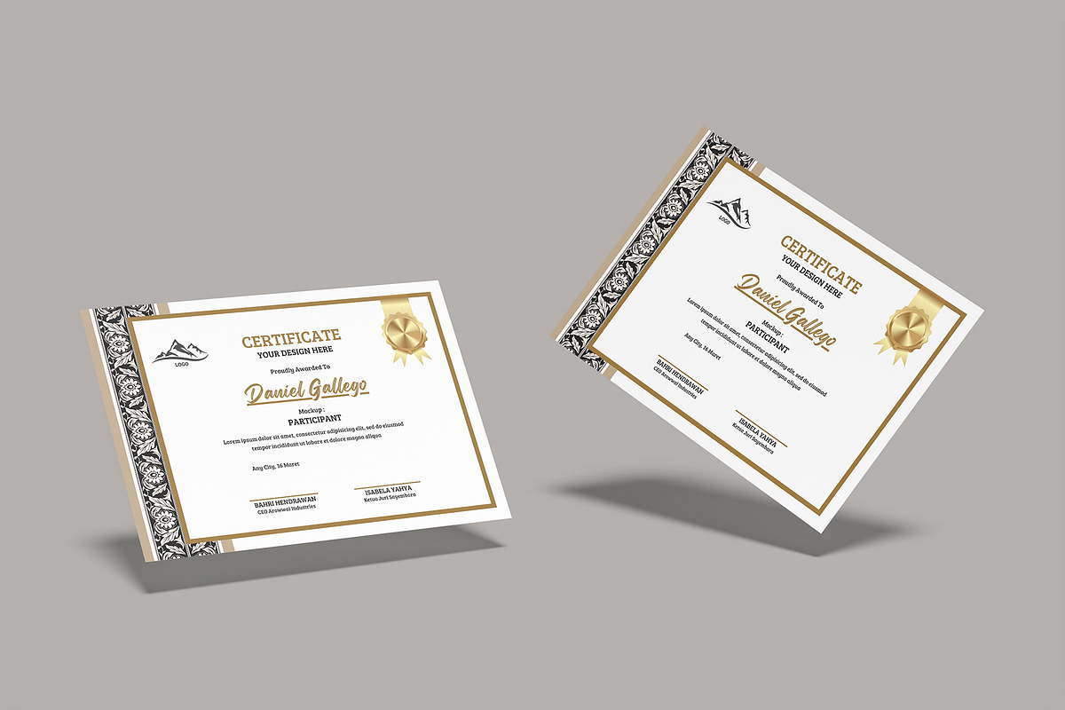 A4 Certificate Mockup, an Advertising Mockup by rizalamora (Photo 8 of 11)