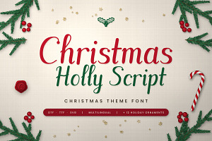 Christmas Holly Script Font