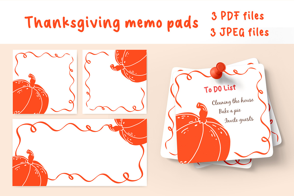 Thanksgiving cute pumpkin printables, a Seasonal Illustration by Irina Avdeeva (Photo 3 of 5)