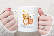 Watercolor Couple Bear Clipart, an Animal Illustration by Sublimation Artist (Thumbnail 5 of 6)