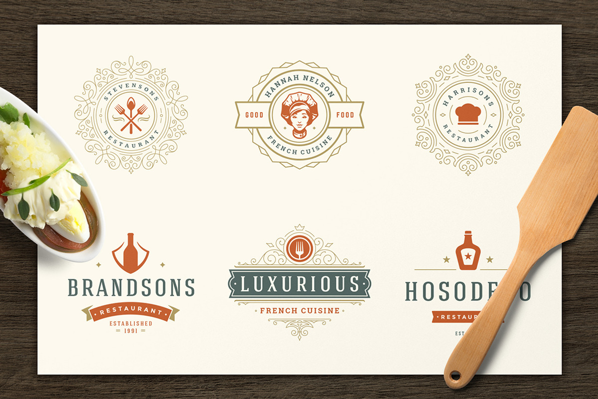 Restaurant Logos & Badges Bundle, a Branding & Logo Template by Vasya Kobelev (Photo 13 of 54)