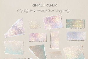 Glitter Ripped Paper Collage