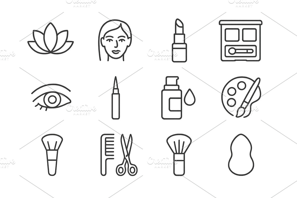 Set of web icons representing beauty, an Illustration by ZinetroN