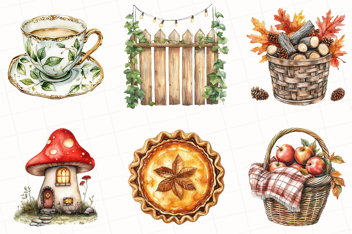 Watercolor Autumn Enchantment Clipar, an Illustration by OK Design (Photo 5 of 5)