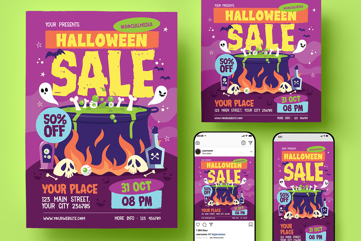 Halloween Sale Flyer, a Flyer Template by Creativestoree (Photo 1 of 5)