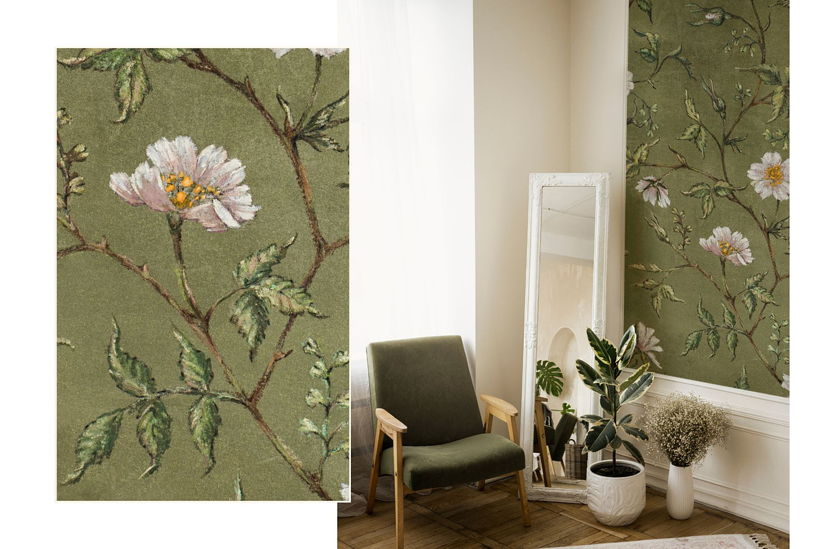 English Rose Garden Seamless Pattern, a Pattern Graphic by MouseGrey (Photo 5 of 13)