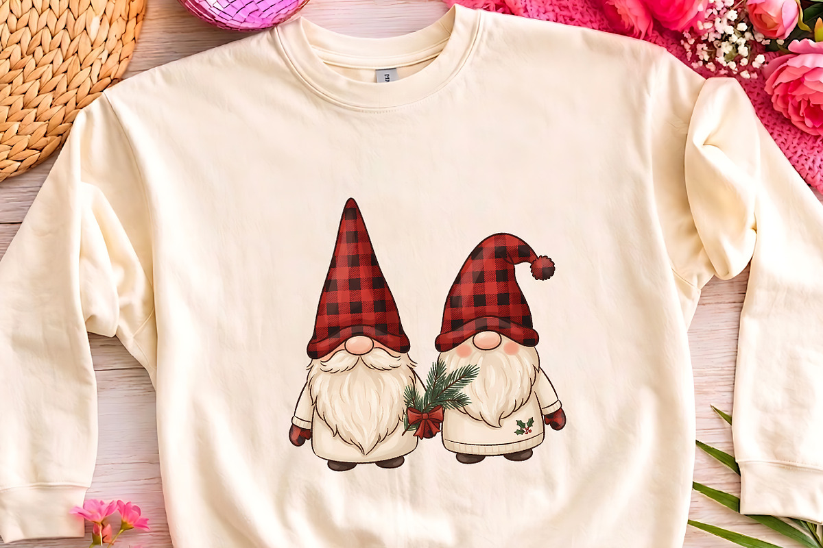 Plaid Christmas Gnome Couple PNG Art, a Seasonal Illustration by CrexoraLab (Photo 3 of 4)