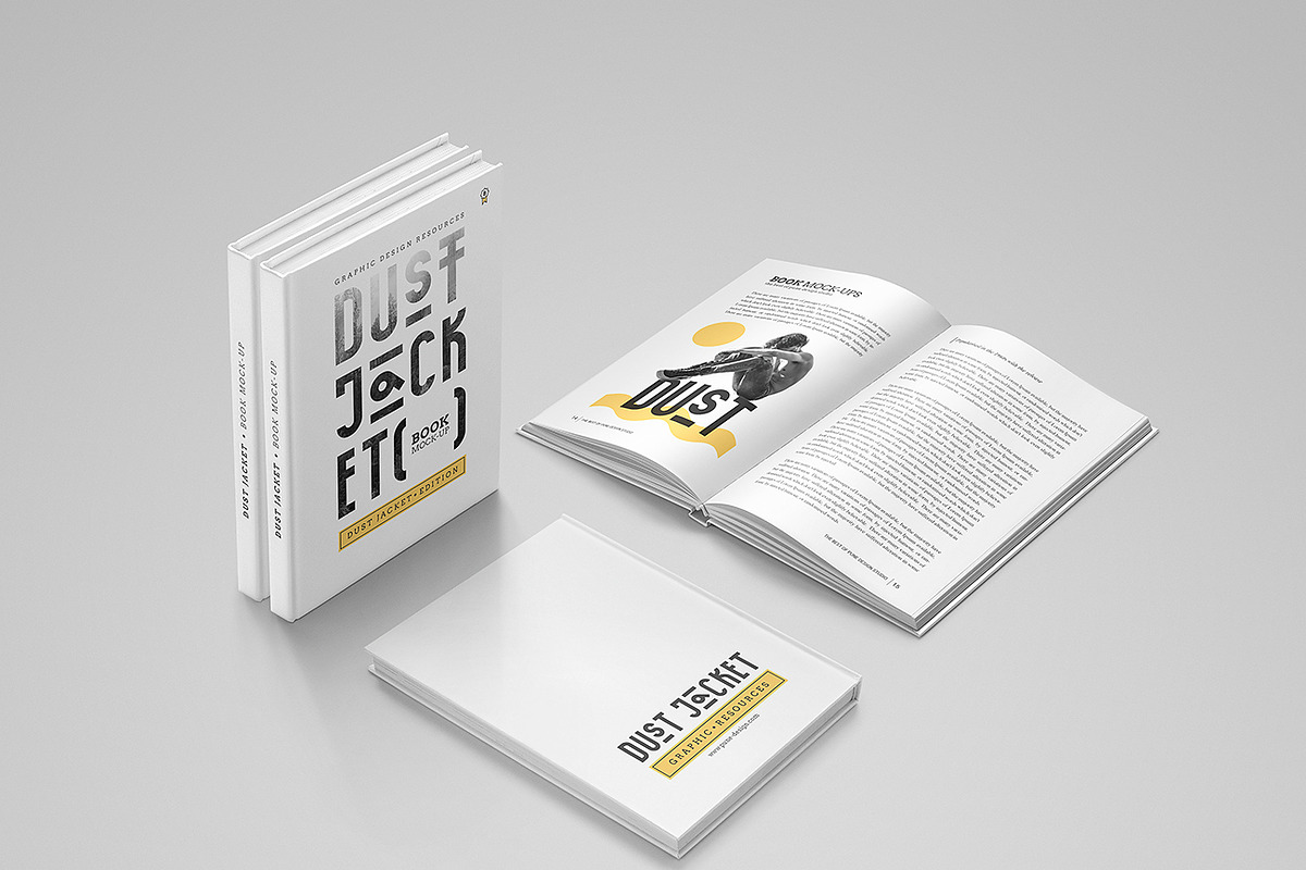 Book Mock-Up / Dust Jacket Edition, a Books & Magazine Mockup by PuneDesign (Photo 11 of 12)