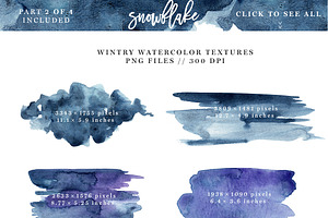 Watercolor Snowflake Winter Graphics